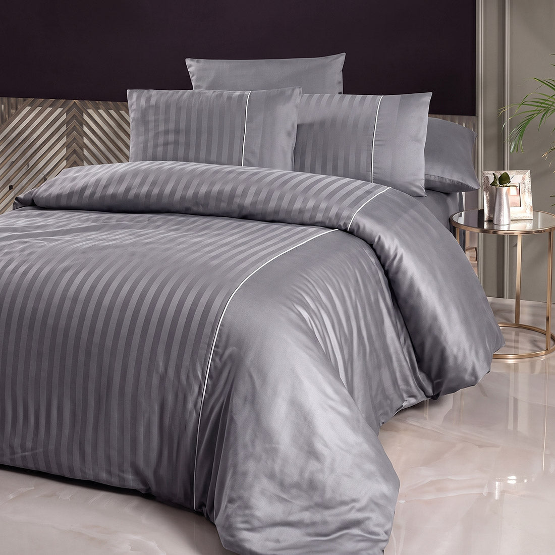 Двоен спален комплект Delux Saten - Modalife Qicksilver