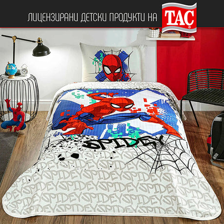 ДЕТСКИ СПАЛЕН КОМПЛЕКТ ПИКЕ - SPIDERMAN ACTION