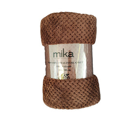 Поларено одеяло Mika POPCORN - светлокафяво