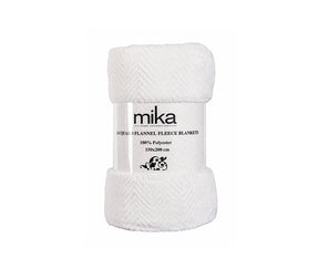 Поларено одеяло Mika - бяло