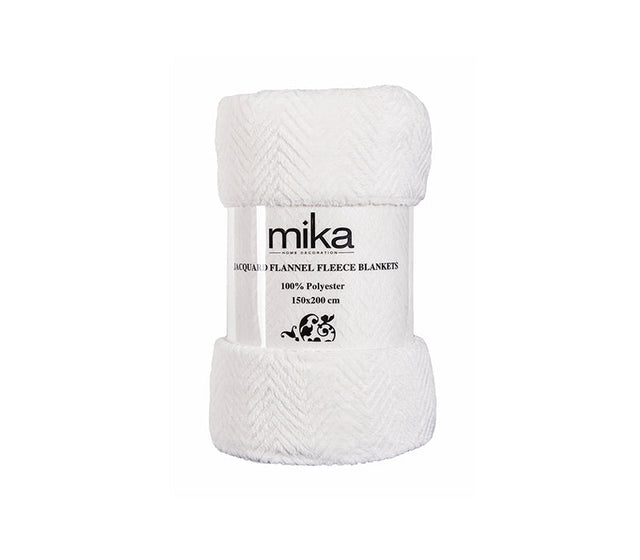 Поларено одеяло Mika - бяло