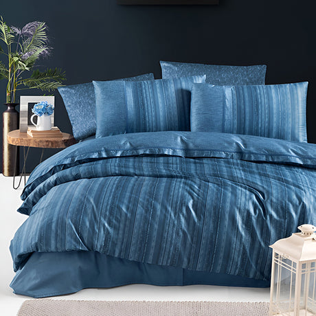 3D Спално бельо с памучен сатен TALYA BLUE 