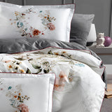 3D Спално бельо с памучен сатен FLORAL GREY – RM-19