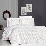 Двоен спален комплект от памучен сатен - Delmor Cream 