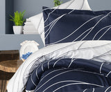 Спално бельо от памучен сатен - Mesi Navy Blue - S2-64