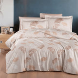 Спално бельо с 2 плика от памучен сатен - Sofira Beige 