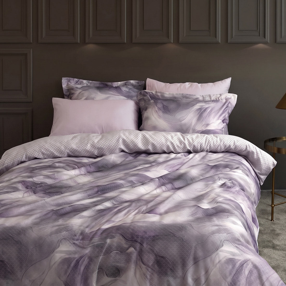 Спално бельо с 2 плика от памучен сатен - Ruska-Lilac - S3-20