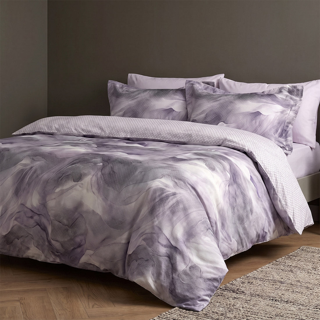 Спално бельо с 2 плика от памучен сатен - Ruska-Lilac - S3-20