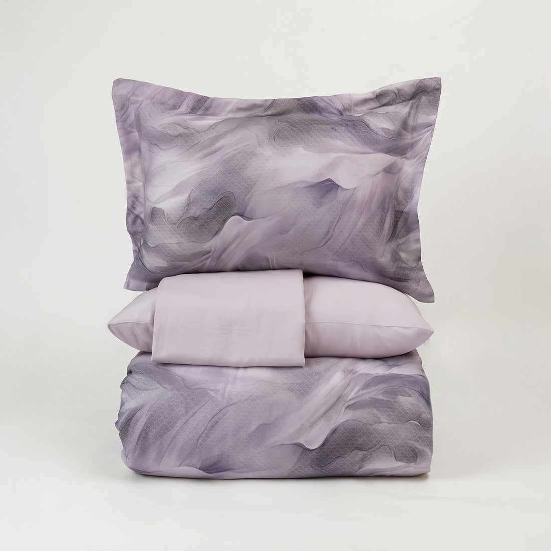 Спално бельо с 2 плика от памучен сатен - Ruska-Lilac - S3-20