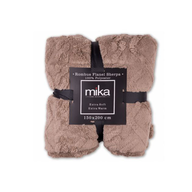 Одеяло Mika Rombus 1ply- Кафяв цвят- OM1-03
